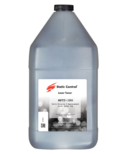 Тонер Static Control Универсальный для HP LJ 1200/4100/5000, MPT5, Bk, 1 кг, флакон